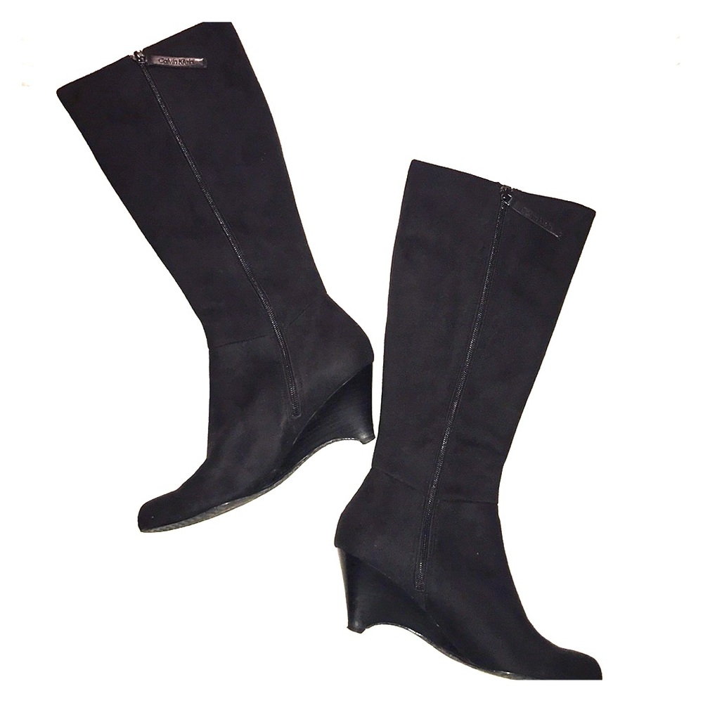 Black Suede Calvin Klein Boots